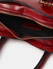 Patent Heart Crossbody Handbag , Red (RED), large