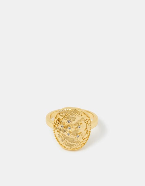 14ct Gold-Plated Celestial Coin Ring, Gold (GOLD), large