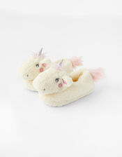 Girls Sparkle Unicorn Fluffy Slippers, Multi (BRIGHTS-MULTI), large