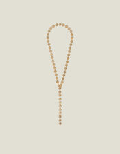 Flower Chain Lariat Necklace Gold, , large