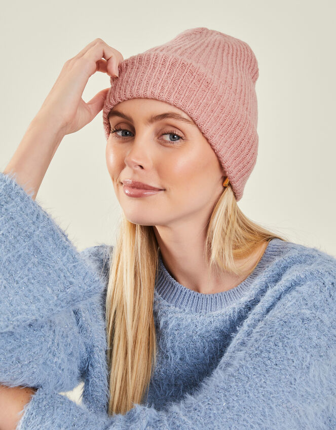 Soho Knit Beanie Hat, Pink (PALE PINK), large