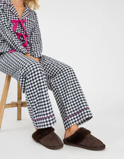 Faux Suede Mule Slippers, Brown (CHOCOLATE), large