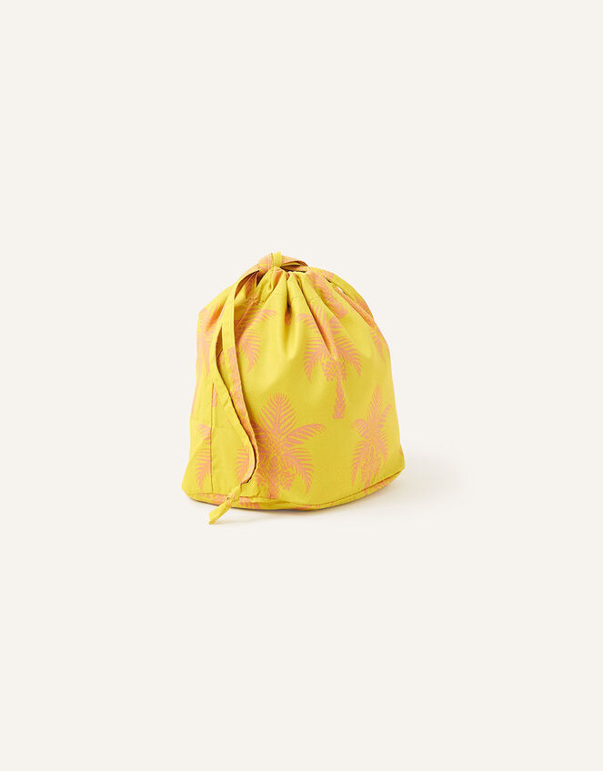 Mini Palm Print Drawstring Bag, Green (LIME), large