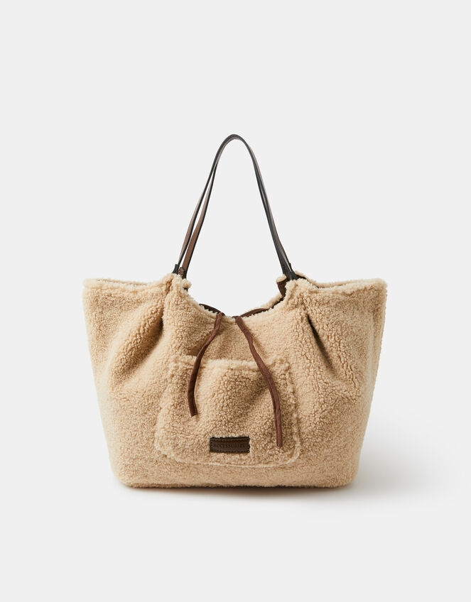 Reversible Borg Shoulder Bag, , large