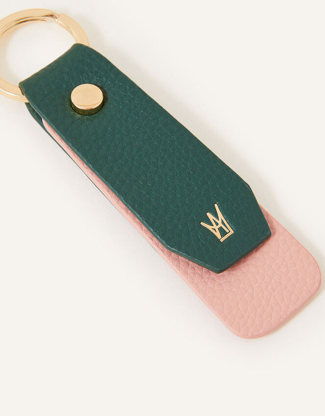 Double Layer Keyring, Green (GREEN), large