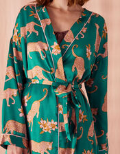 Leopard Print Robe, Teal (TEAL), large