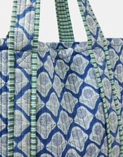 Dandelion Print Quilted Tote Bag, , large