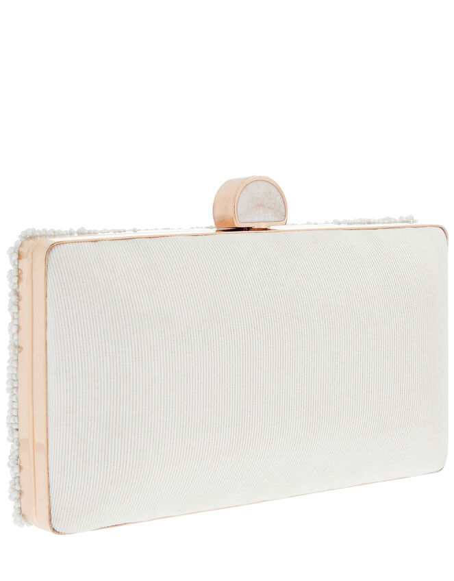 Bridal Beaded Hardcase Clutch Bag, , large