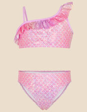 Kids Asymmetric Mermaid Bikini Set, Pink (PINK), large