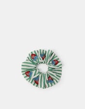 Strawberry Embroidered Stripe Scrunchie, , large