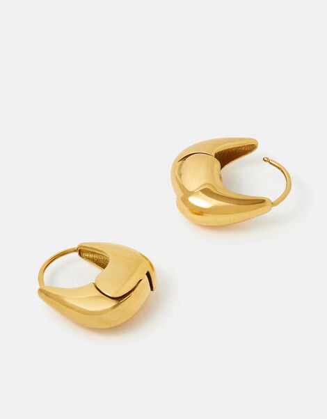 Stainless Steel Horseshoe Hoop Earrings, , large