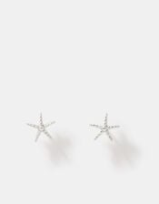 Sterling Silver Starfish Stud Earrings, , large
