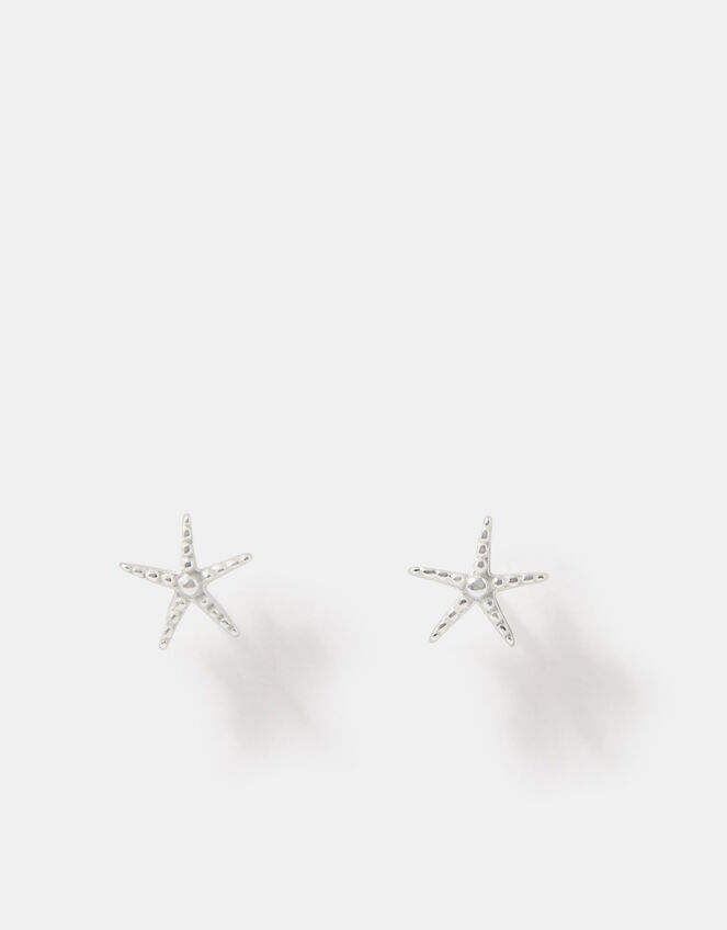 Sterling Silver Starfish Stud Earrings, , large