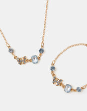 Girls Diamanté Butterfly Necklace & Bracelet Set, , large
