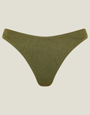 Shimmer Bikini Bottoms, Green (KHAKI), large