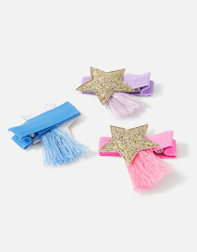 Girls Star Hair Clips Set of Three, , large