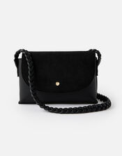 Pia Plaited Shoulder Bag , Black (BLACK), large