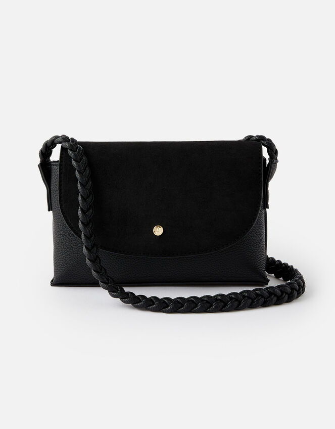 Pia Plaited Shoulder Bag , Black (BLACK), large