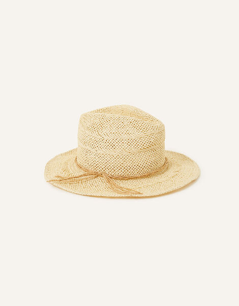 Straw Trim Hat Natural, Natural (NATURAL), large