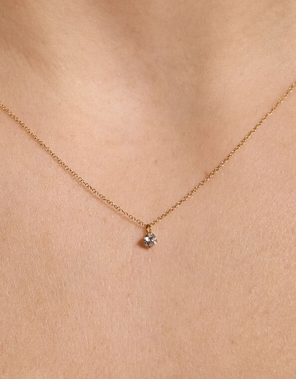 Lab Grown Diamond 0.1ct Pendant Necklace 9ct Gold, , large