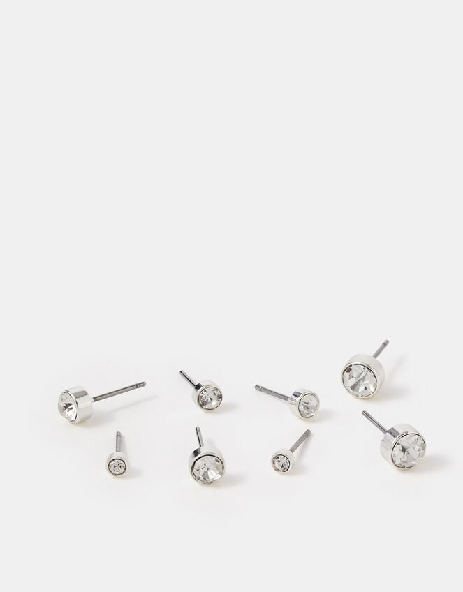 8-Pack Stone Stud Earrings, , large