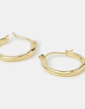14ct Gold-Plated Small Molten Hoop Earrings, , large