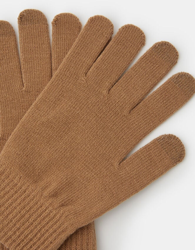 Stretch Touchscreen Gloves, Camel (CAMEL), large