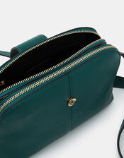 Double-Zip Cross Body Bag, Teal (TEAL), large