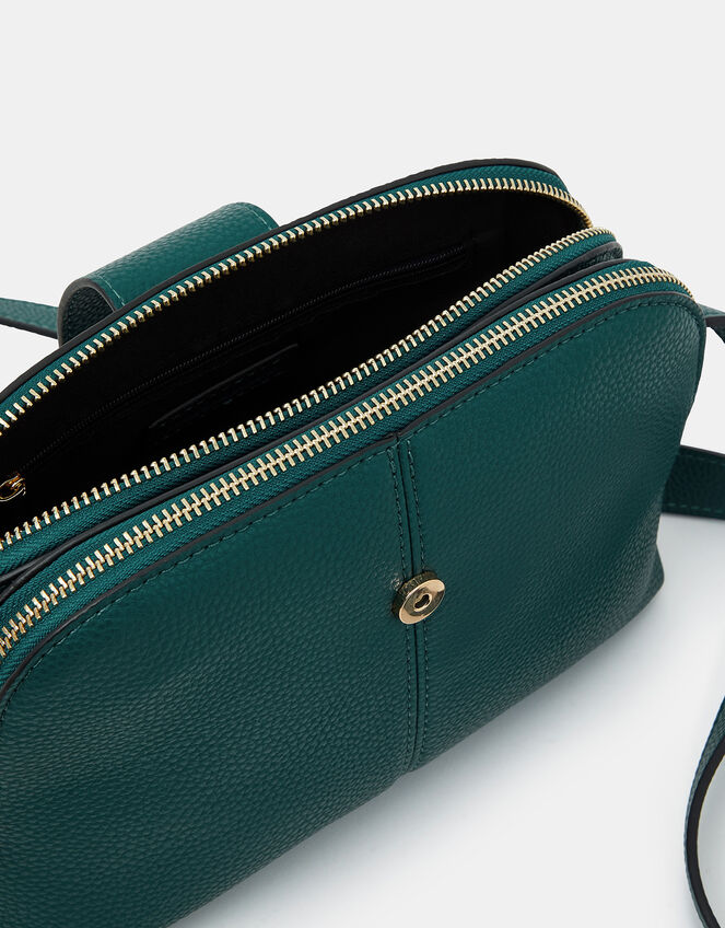 Double-Zip Cross Body Bag, Teal (TEAL), large