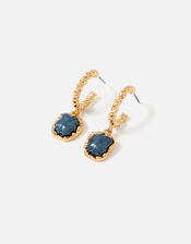 Country Retreat Twist Stone Earrings , Blue (NAVY), large