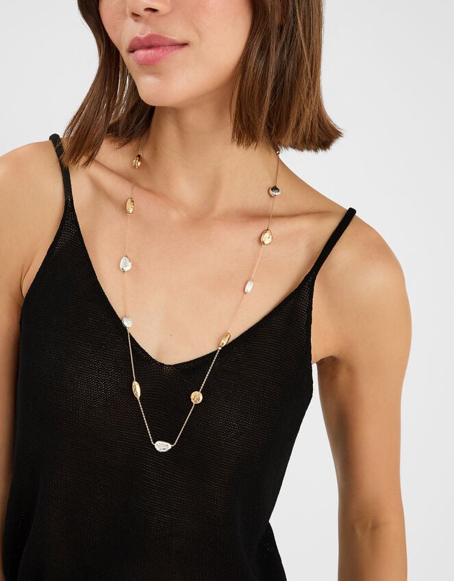 Two-Tone Molten Chain Necklace, , large