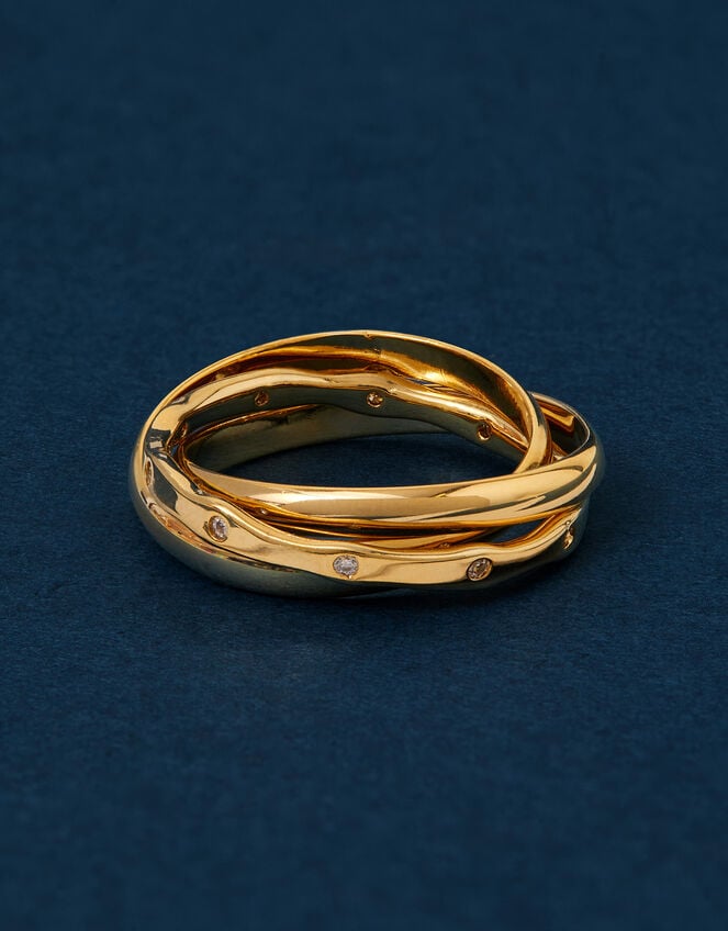 14ct Gold-Plated Russian Band Ring, Gold (GOLD), large
