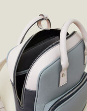 Colourblock Faux Leather Backpack, , large