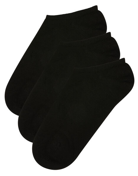 Trainer Sock Set with Natural Bamboo Fibres Black, Black (BLACK), large