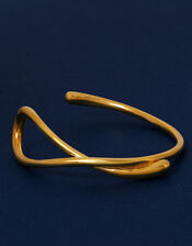 14ct Gold-Plated Swirl Cuff Bracelet, , large