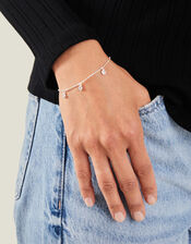 Sterling Silver Crystal Station Bracelet, , large