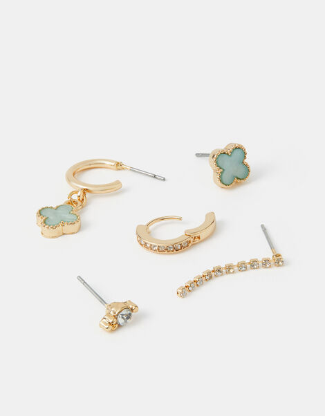 5-Pack Clover Stud & Hoop Earrings, , large