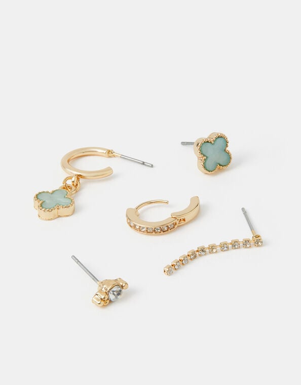 5-Pack Clover Stud & Hoop Earrings, , large