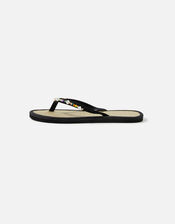 Multi Beaded Seagrass Sandals, Black (BLACK), large
