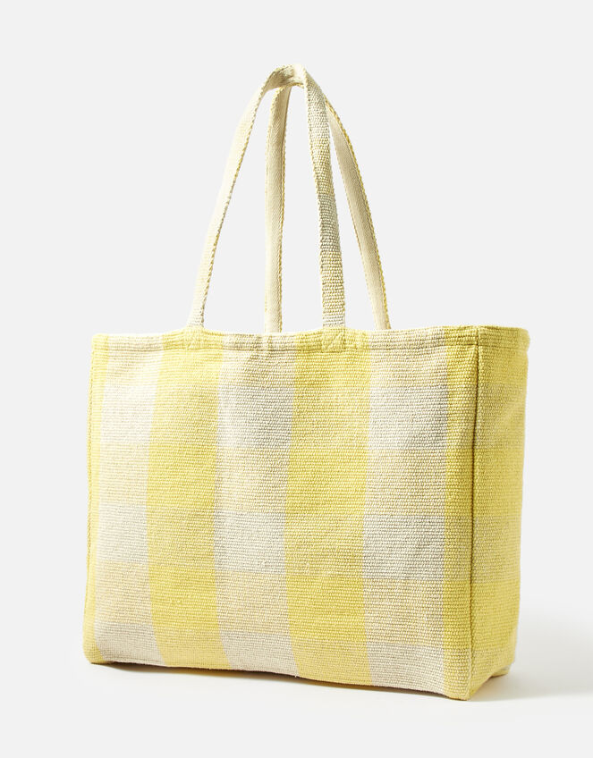 Gigi Gingham Tote, Yellow (YELLOW), large