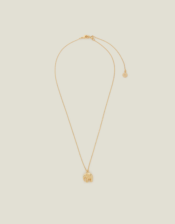 14ct Gold-Plated Elephant Pendant Necklace , , large