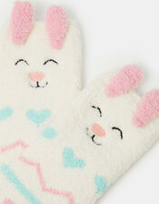 Girls Bunny Bed Socks, Pink (PINK), large