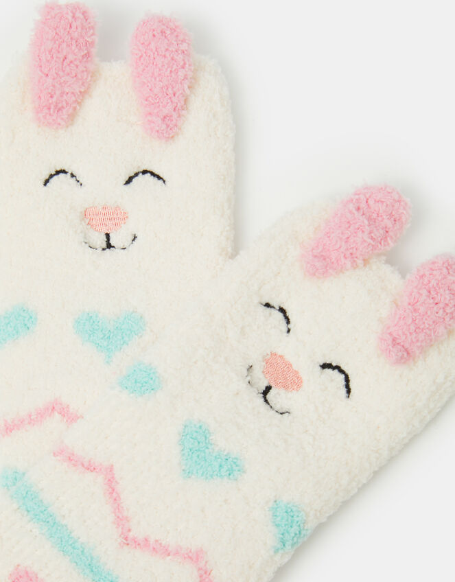 Girls Bunny Bed Socks, Pink (PINK), large