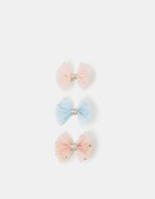 3-Pack Girls Bow Hair Clips, , large