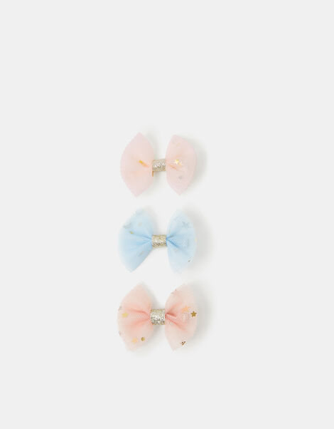 3-Pack Girls Bow Hair Clips, , large