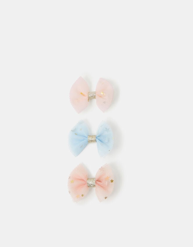 3-Pack Girls Bow Hair Clips, , large