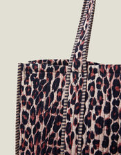 Leopard Print Quilted Shopper Bag, , large
