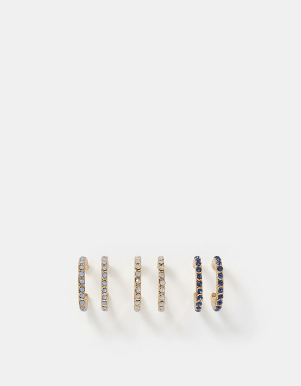 3-Pack Stone Hoop Earrings, , large
