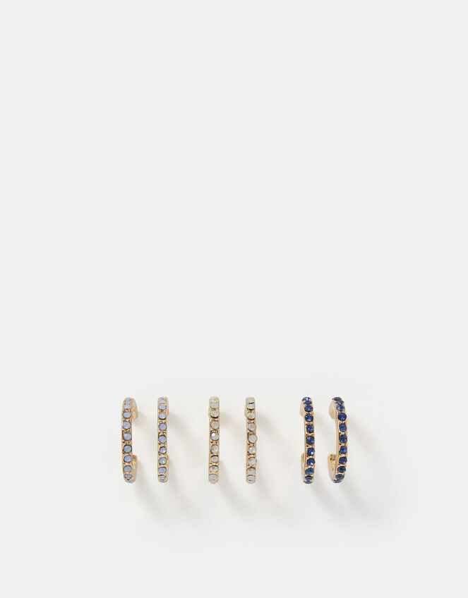 3-Pack Stone Hoop Earrings, , large