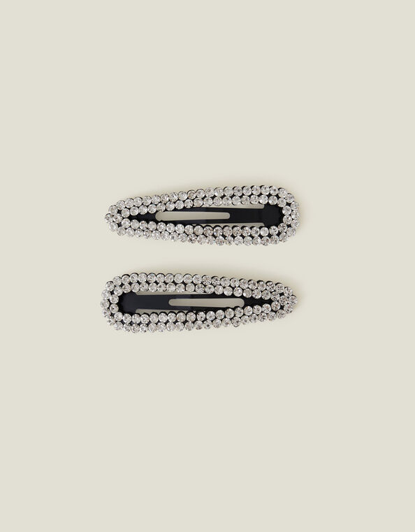 Diamante Hair Clips Set of Two, , large